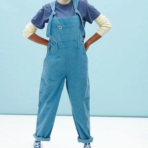 Easton Organic Cord Dungarees in Niagara Blue